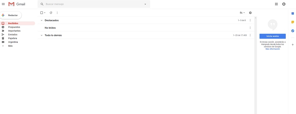 interfaz gmail